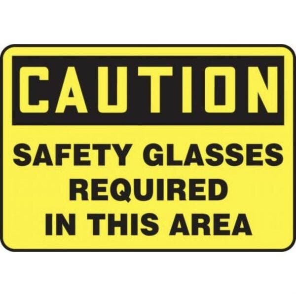 Accuform OSHA CAUTION SAFETY SIGN EAR AND EYE MPPE785XT - main